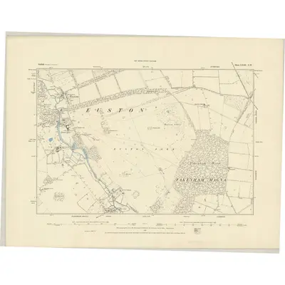 1881 Map of Suffolk XXIII.NW, 1884 Print