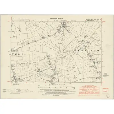 1950 Map of Suffolk XXIII.SE, 1953 Print