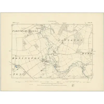 1882 Map of Suffolk XXIII.SW, 1884 Print