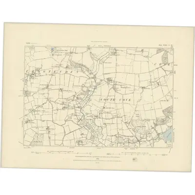 1882 Map of Suffolk XXIX.NW, 1883 Print