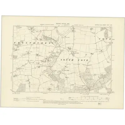 1903 Map of Suffolk XXIX.NW, 1905 Print