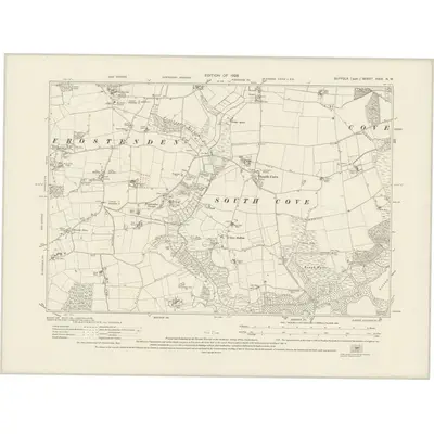 1925 Map of Suffolk XXIX.NW, 1928 Print