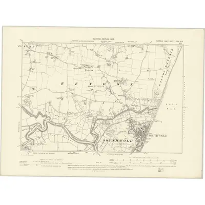 1903 Map of Suffolk XXIX.SW, 1905 Print