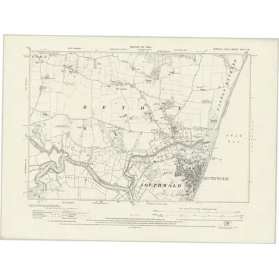 1925 Map of Suffolk XXIX.SW, 1928 Print
