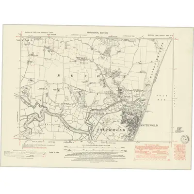 1947 Map of Suffolk XXIX.SW, 1951 Print