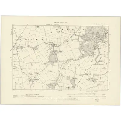 1903 Map of Suffolk XXV.SE, 1905 Print