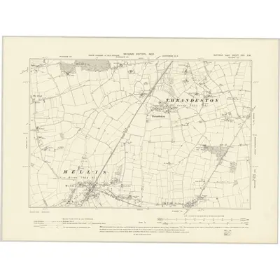1903 Map of Suffolk XXV.SW, 1905 Print