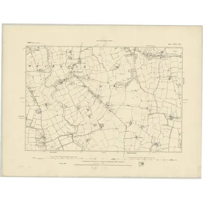 1884 Map of Suffolk XXVI.NE, 1885 Print