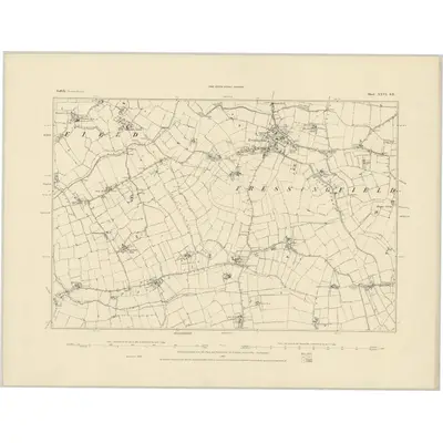 1884 Map of Suffolk XXVI.SE, 1885 Print