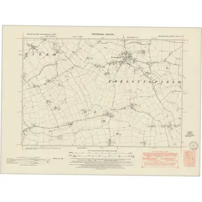 1947 Map of Suffolk XXVI.SE, 1951 Print
