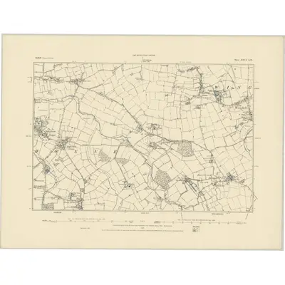1884 Map of Suffolk XXVI.SW, 1885 Print