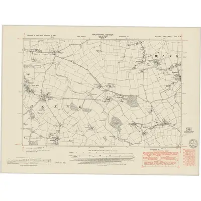 1947 Map of Suffolk XXVI.SW, 1951 Print