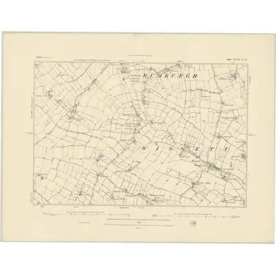 1882 Map of Suffolk XXVII.NE, 1883 Print