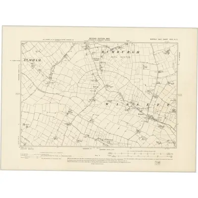 1903 Map of Suffolk XXVII.NE, 1905 Print