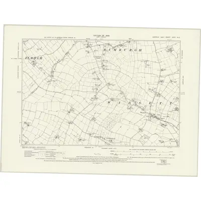 1925 Map of Suffolk XXVII.NE, 1928 Print