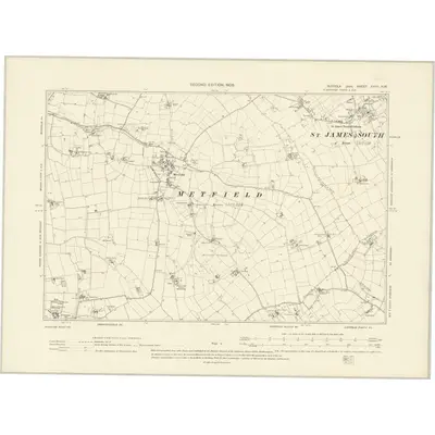1903 Map of Suffolk XXVII.NW, 1905 Print