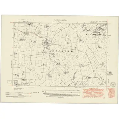 1947 Map of Suffolk XXVII.NW, 1951 Print