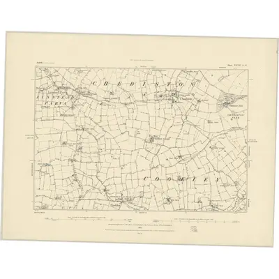 1882 Map of Suffolk XXVII.SE, 1883 Print