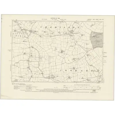 1926 Map of Suffolk XXVII.SE, 1928 Print