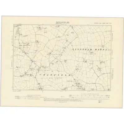 1903 Map of Suffolk XXVII.SW, 1905 Print