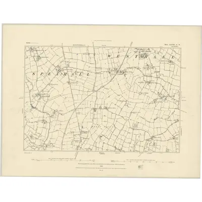1882 Map of Suffolk XXVIII.NW, 1883 Print
