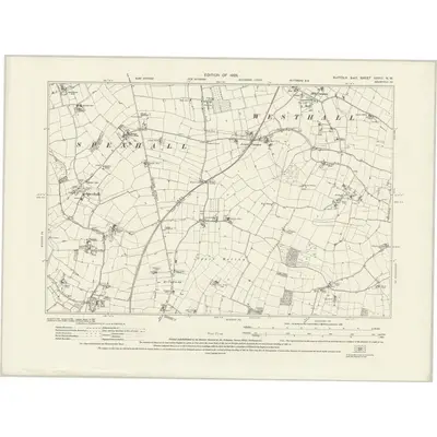 1925 Map of Suffolk XXVIII.NW, 1928 Print