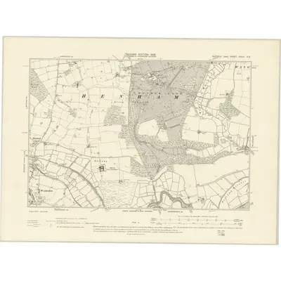 1903 Map of Suffolk XXVIII.SE, 1905 Print