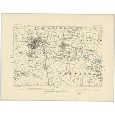 1882 Map of Suffolk XXVIII.SW, 1883 Print