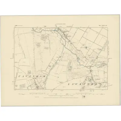 1882 Map of Suffolk XXXII.NE, 1884 Print