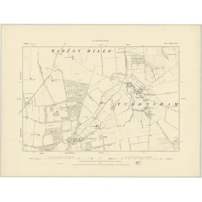1882 Map of Suffolk XXXII.NW, 1884 Print