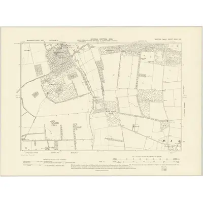 1903 Map of Suffolk XXXII.SE, 1905 Print