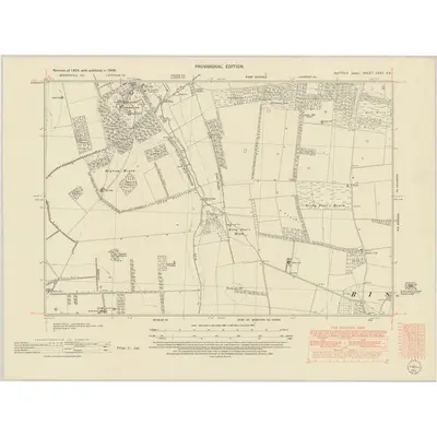 1950 Map of Suffolk XXXII.SE, 1952 Print