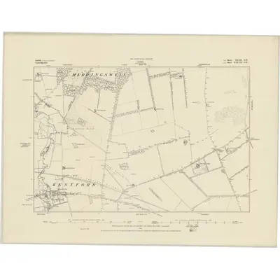 1881 Map of Suffolk XXXII.SW, 1884 Print