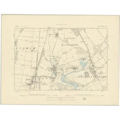 1882 Map of Suffolk XXXIII.NE, 1883 Print
