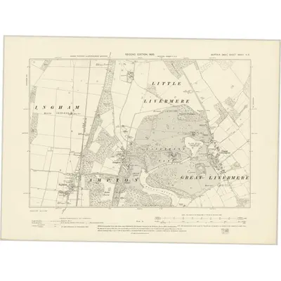 1903 Map of Suffolk XXXIII.NE, 1905 Print