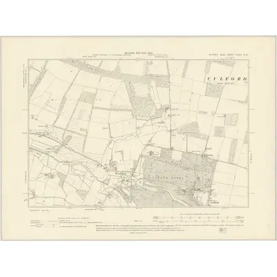 1903 Map of Suffolk XXXIII.NW, 1905 Print