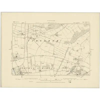 1882 Map of Suffolk XXXIII.SE, 1884 Print