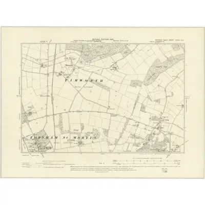 1903 Map of Suffolk XXXIII.SE, 1905 Print
