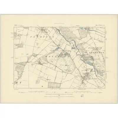 1882 Map of Suffolk XXXIII.SW, 1883 Print