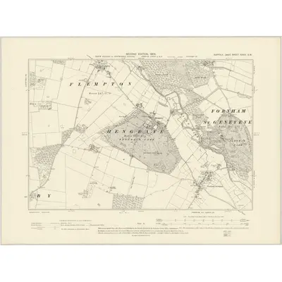 1903 Map of Suffolk XXXIII.SW, 1905 Print