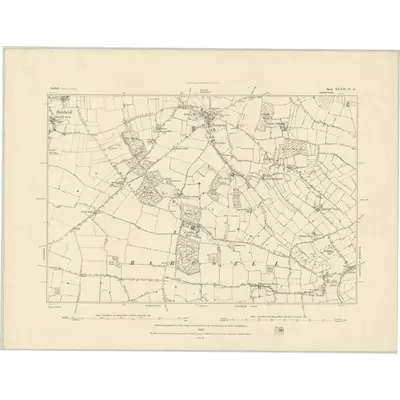 1882 Map of Suffolk XXXIV.NE, 1883 Print
