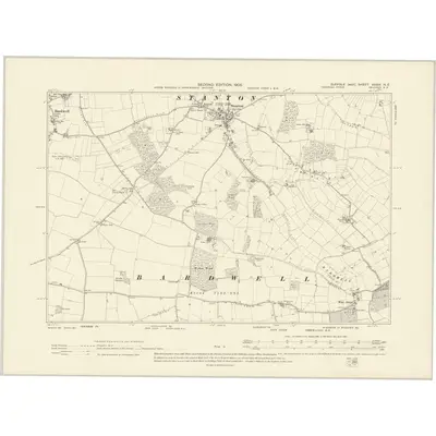 1903 Map of Suffolk XXXIV.NE, 1905 Print