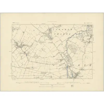 1882 Map of Suffolk XXXIV.NW, 1883 Print