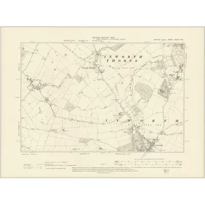 1903 Map of Suffolk XXXIV.NW, 1905 Print