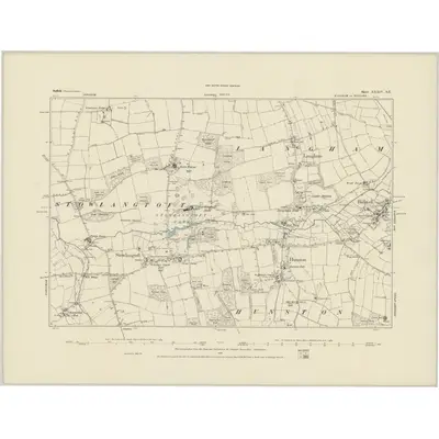 1882 Map of Suffolk XXXIV.SE, 1884 Print