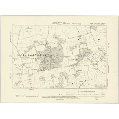 1903 Map of Suffolk XXXIV.SE, 1905 Print