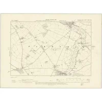 1903 Map of Suffolk XXXIV.SW, 1905 Print