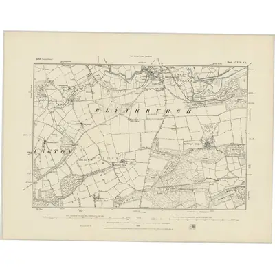 1882 Map of Suffolk XXXIX.NE, 1884 Print