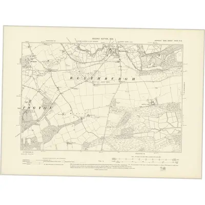 1903 Map of Suffolk XXXIX.NE, 1905 Print