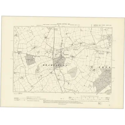 1903 Map of Suffolk XXXIX.NW, 1905 Print